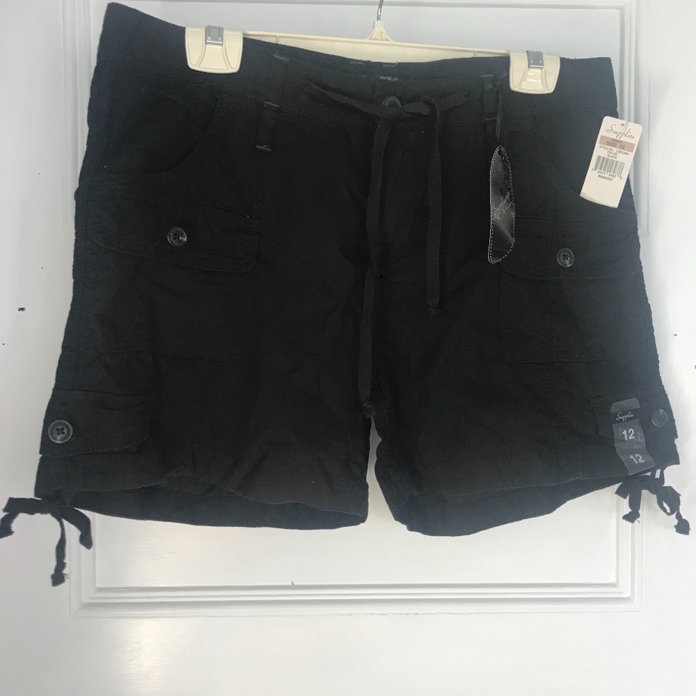 Supplies by Union Bay Black Cargo Shorts sz 12 NWT